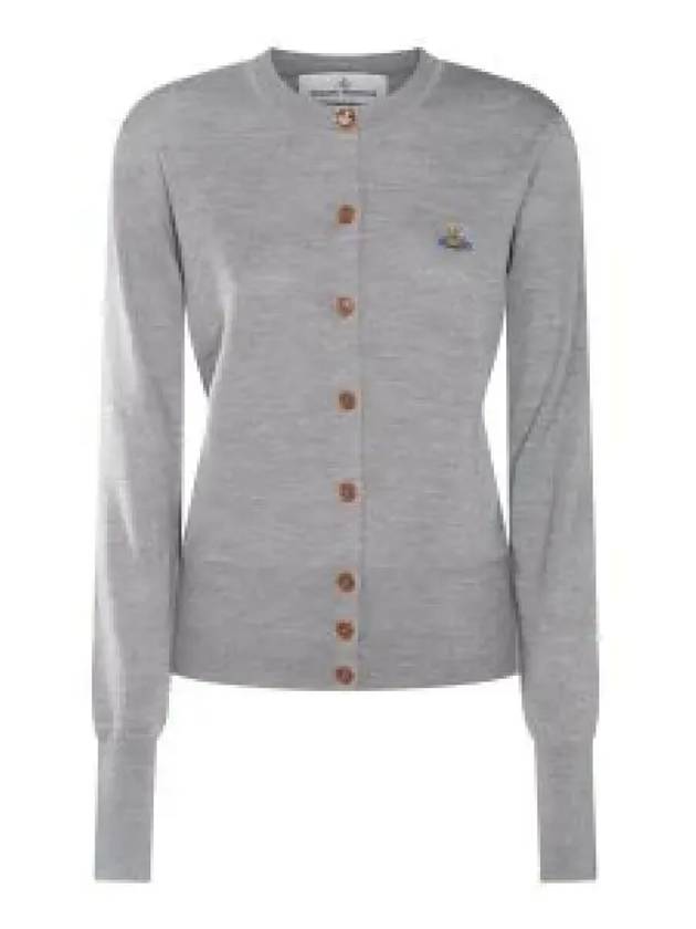 Bea Logo Wool Cardigan Grey - VIVIENNE WESTWOOD - BALAAN 2