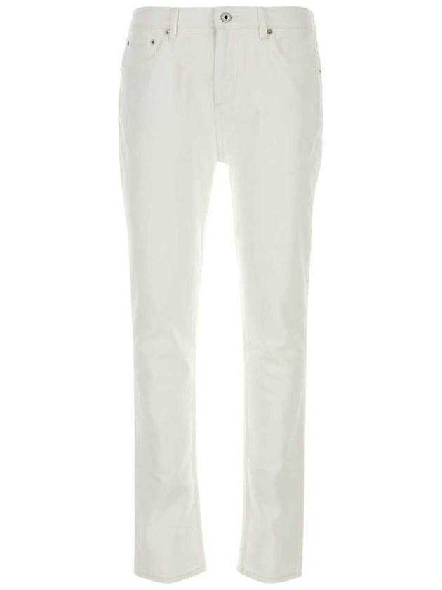 Stretch Denim Slim Fit Jeans White - BURBERRY - BALAAN 2