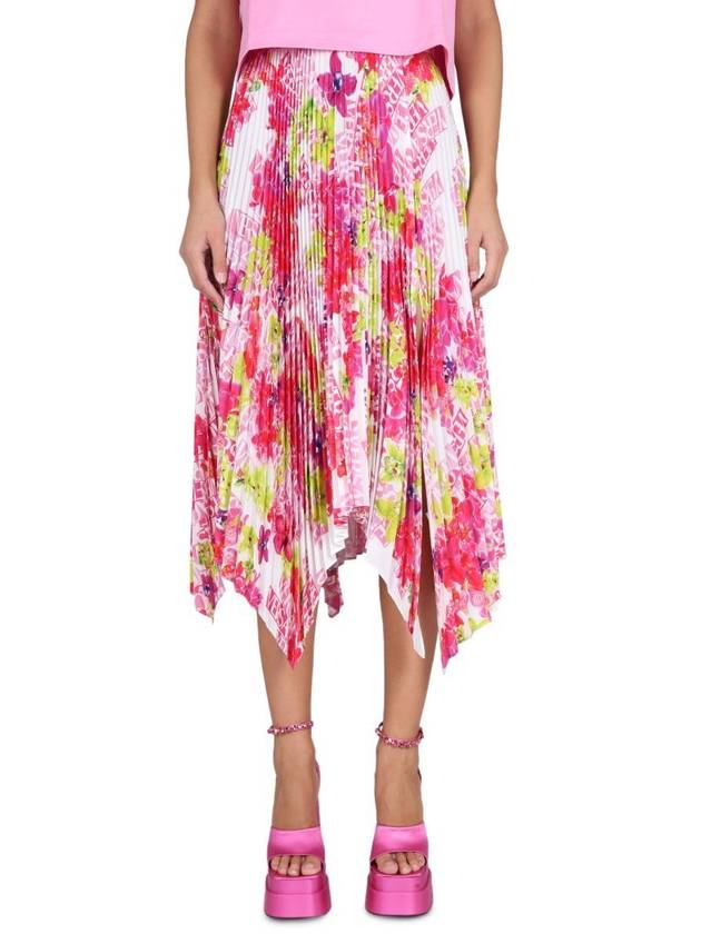 Women's Orchid Print Pleated Skirt - VERSACE - BALAAN 2