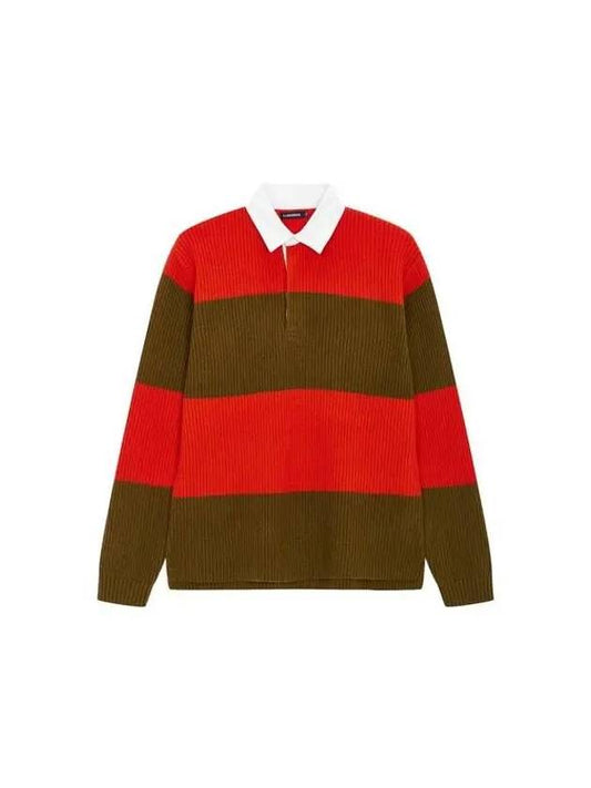 Men Collection Larkspur Rugby Knit Khaki 270206 - J.LINDEBERG - BALAAN 1