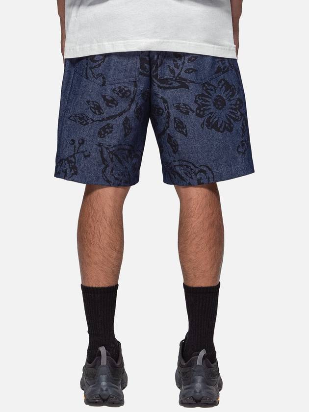 Fertig Shorts Indigo Floral Print 8oz Denim - ENGINEERED GARMENTS - BALAAN 2