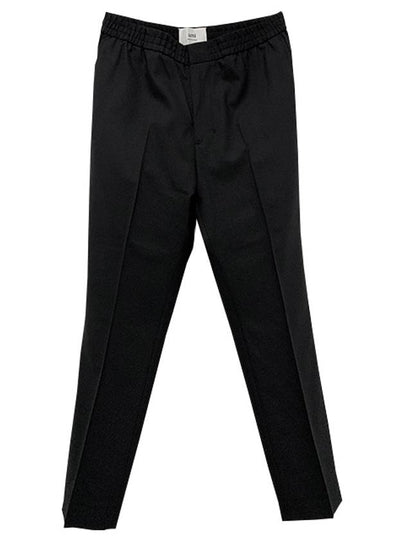 Banding Waist Wool Slacks Black - AMI - BALAAN 2