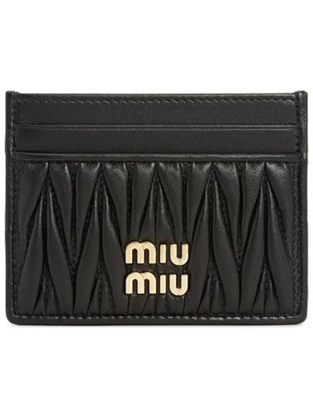 Matelasse Nappa Leather Card Wallet Black - MIU MIU - BALAAN 2