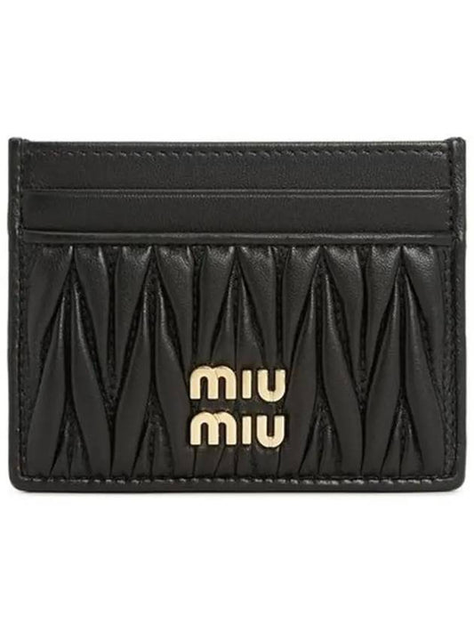 Matelasse Nappa Leather Card Wallet Black - MIU MIU - BALAAN 2