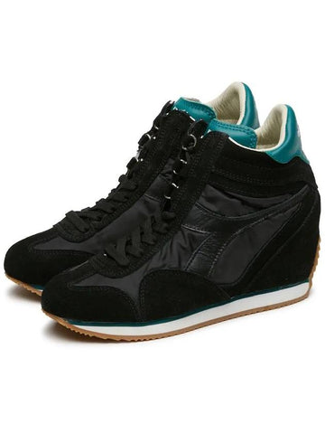 Heritage Women's Equip Wedge High Top Black Sneakers 158925 80013 - DIADORA - BALAAN 1