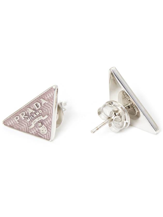 Triangle Logo Earrings Pink - PRADA - BALAAN 7