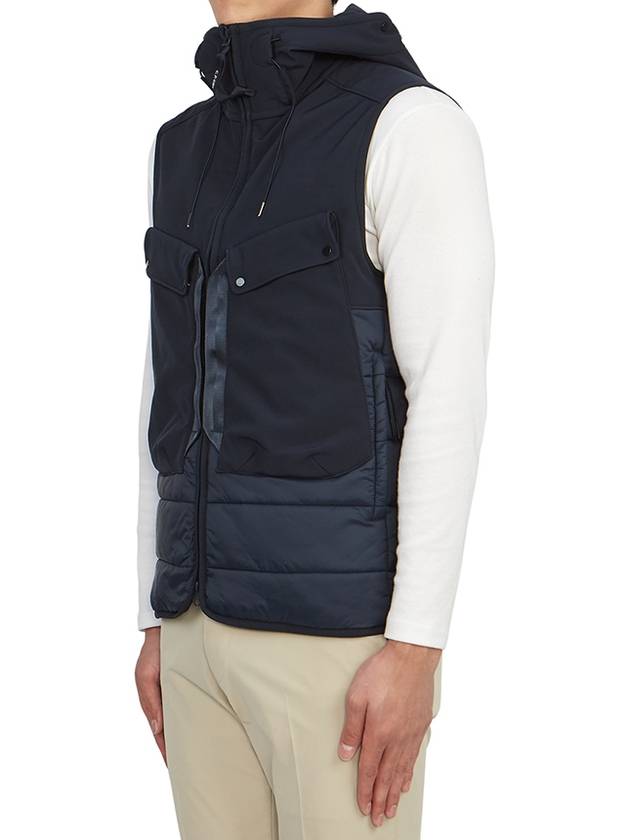 Shell R Mix Goggle Hooded Padded Vest Navy - CP COMPANY - BALAAN 4