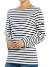 Minquiers Modern Stripe Long Sleeve T-Shirt Neige Marine - SAINT JAMES - BALAAN 7