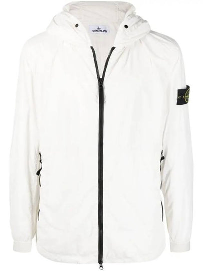 Wappen Patch Skin Touch Nylon Hooded Jacket White - STONE ISLAND - BALAAN 2