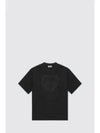 Drop Shoulder Heart Cotton Short Sleeve T-Shirt Black - GANNI - BALAAN 2