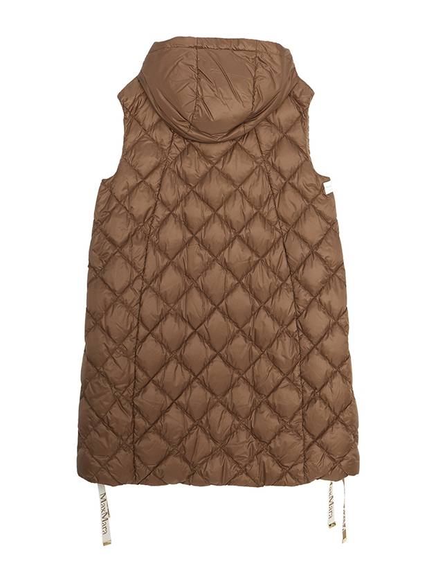 Sisoft Double-Sided Drawstring Hood Padded Long Vest Brown - MAX MARA - BALAAN 3