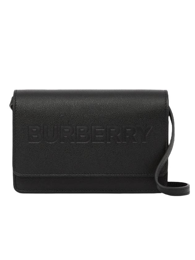 Hampshire Logo Flap Cross Bag Black - BURBERRY - BALAAN 1