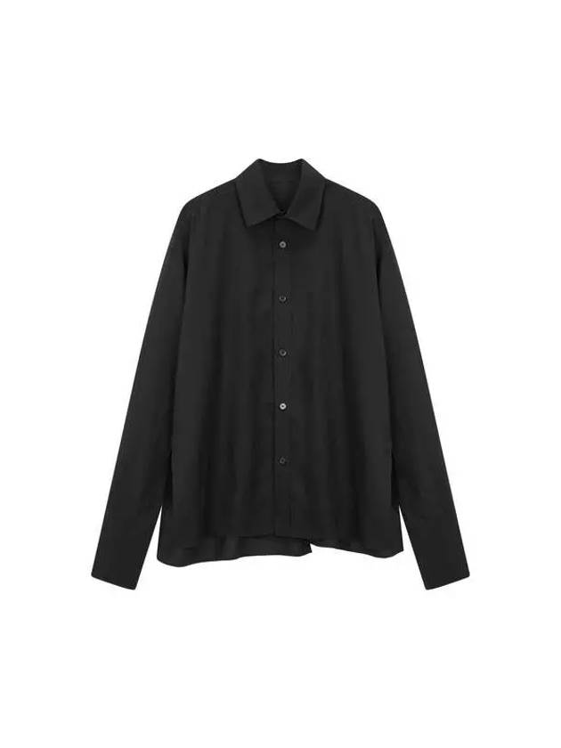 Yohji Yamamoto FEMME Back Frill Slit Overshirt Black - YOHJI YAMAMOTO - BALAAN 1