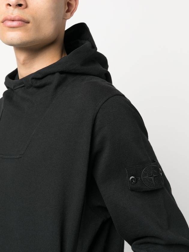 Ghost Piece Hoodie Black - STONE ISLAND - BALAAN 4