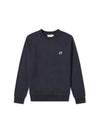 Neon Fox Patch Cotton Sweatshirt Navy - MAISON KITSUNE - BALAAN 1