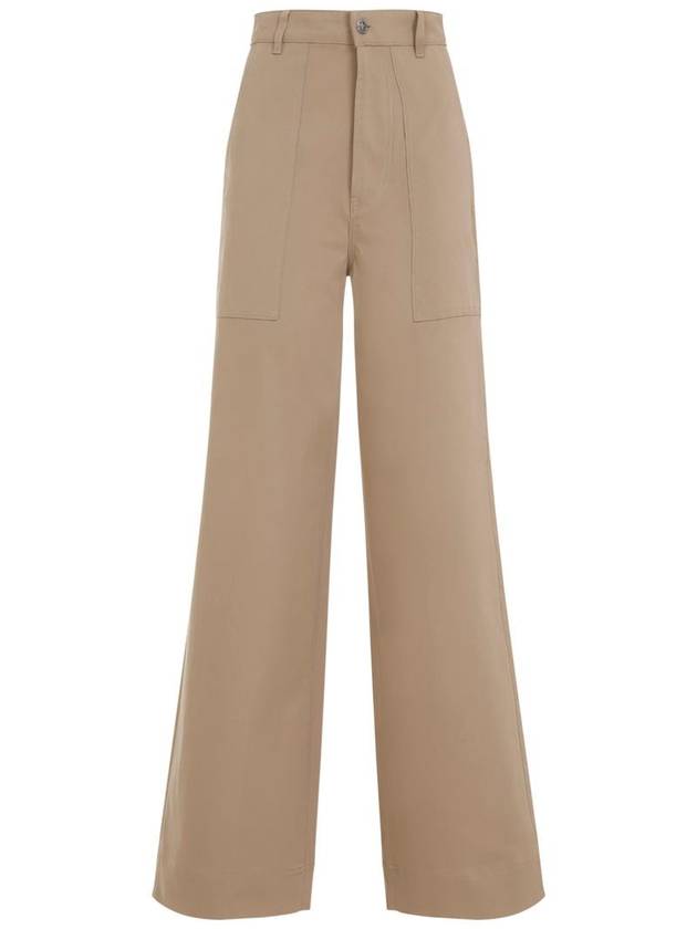 Cotton Gabardine Straight Pants Beige - MONCLER - BALAAN 2