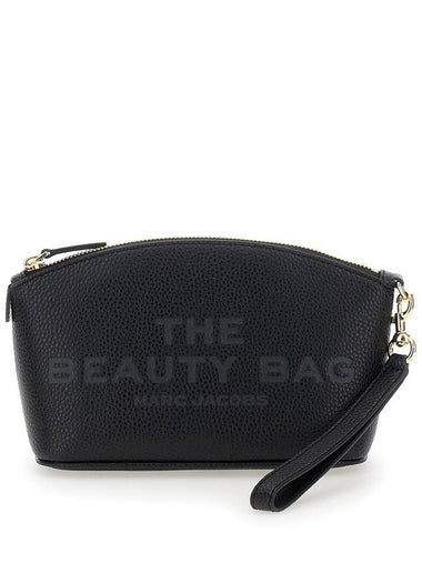 'The Beauty Bag' Black Clutch Bag With Logo Print On The Front In Leather Woman - MARC JACOBS - BALAAN 1