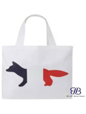 TOTE BAG TRICOLOR FOX AU05101WW0007 WH P100 - MAISON KITSUNE - BALAAN 1