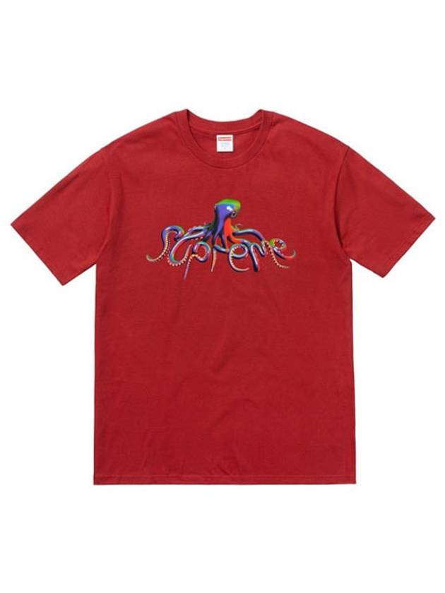 Tentaclass short sleeve tshirt octopus brick red TENTACLES TEE - SUPREME - BALAAN 1