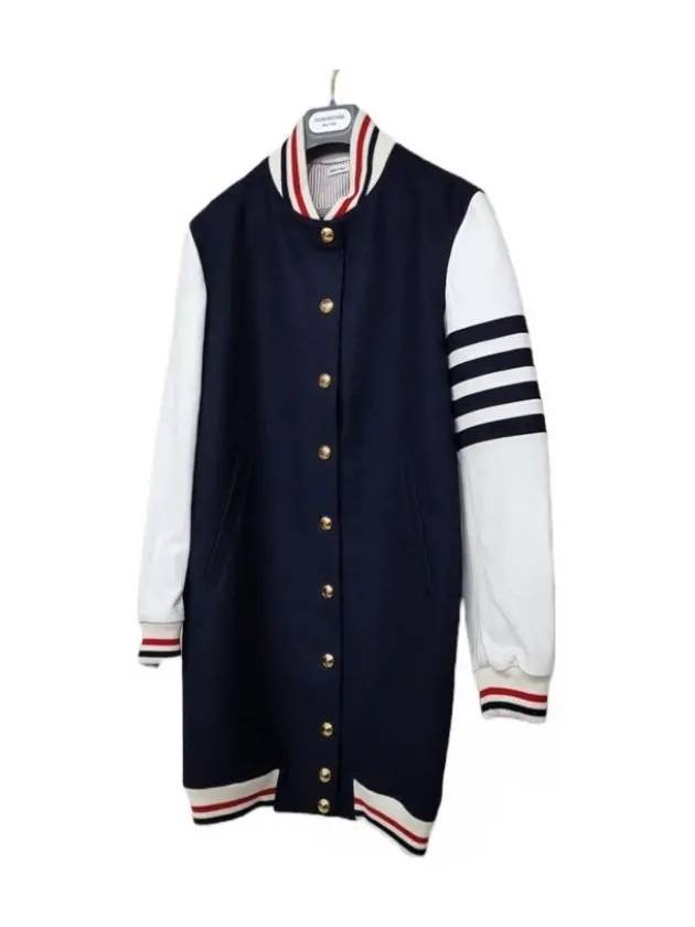 Melton Varsity Jacket Navy - THOM BROWNE - BALAAN 4