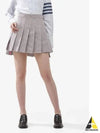 Women's Check Pattern Cotton Blend Pleats Skirt Red - THOM BROWNE - BALAAN 2