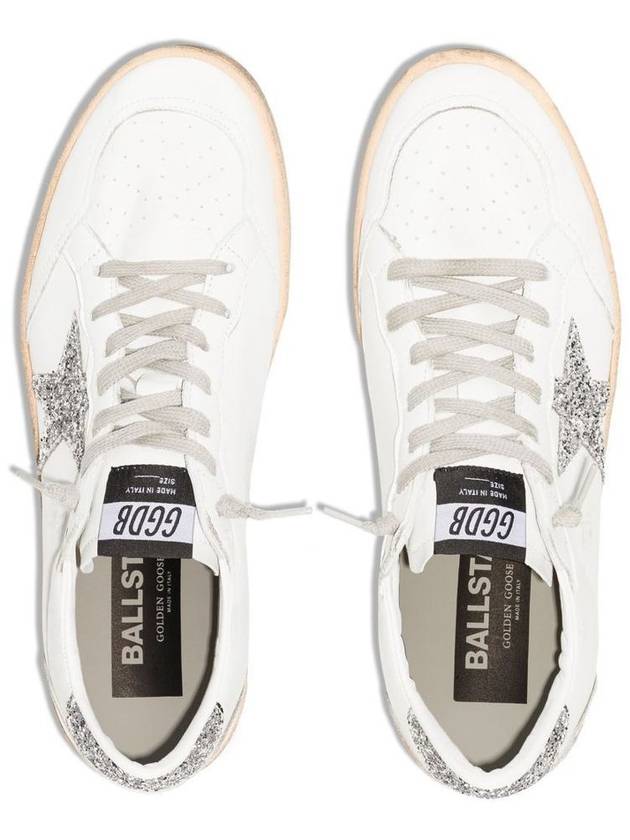 Ball Star Heel Tab Low Sneakers White Silver - GOLDEN GOOSE - BALAAN 4