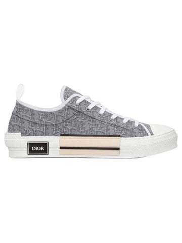 B23 Oblique Canvas Low Top Sneakers Ruthenium - DIOR - BALAAN 1