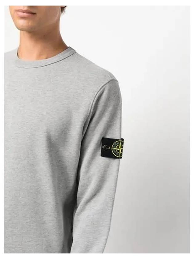 Brushed Cotton Fleece Garment Dyed Crewneck Sweatshirt Melange Grey - STONE ISLAND - BALAAN 3