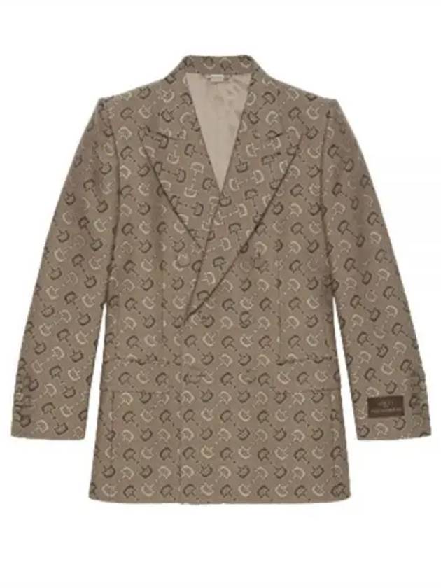 Maxi Horsebit Cotton Jacket Beige Brown - GUCCI - BALAAN 2