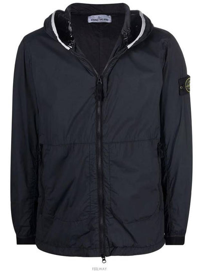 Wappen Patch Skin Touch Nylon Hooded Jacket Black - STONE ISLAND - BALAAN 2