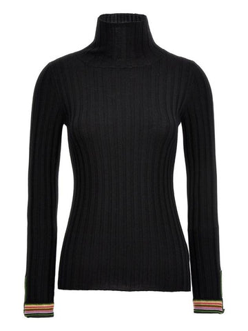 Stripe Cuff Turtleneck Black - ETRO - BALAAN 1