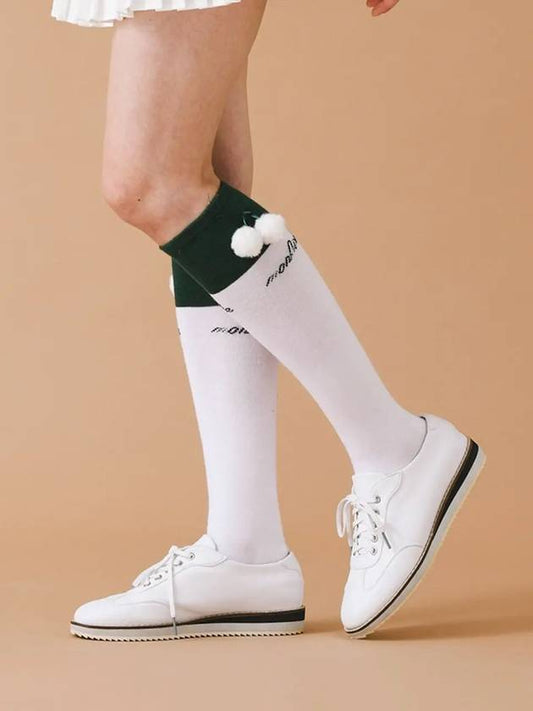 Drop color scheme knee socks WHITE - MONBIRDIE GOLF - BALAAN 2