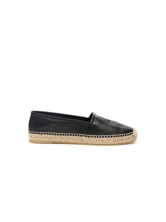 Women's Monogram Lambskin Espadrilles Black - SAINT LAURENT - BALAAN 1