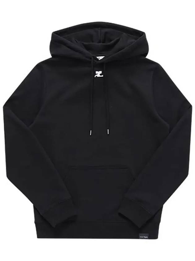 Embroidered Logo Hoodie Black - COURREGES - BALAAN 5