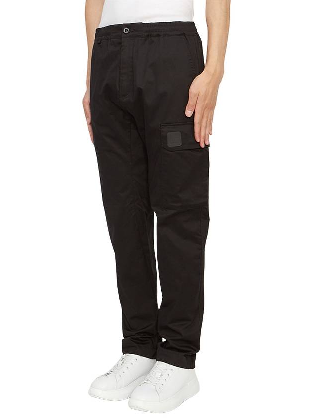 Drawstring Waist Satin Cargo Straight Pants Black - CP COMPANY - BALAAN 3