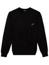 Embroidered logo crew neck knit black - A.P.C. - BALAAN 1