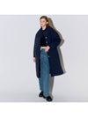 Big Collar Quilted Long Coat Navy - OPENING SUNSHINE - BALAAN 4