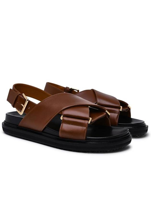 Fussbett Leather Sandals Brown - MARNI - BALAAN 3