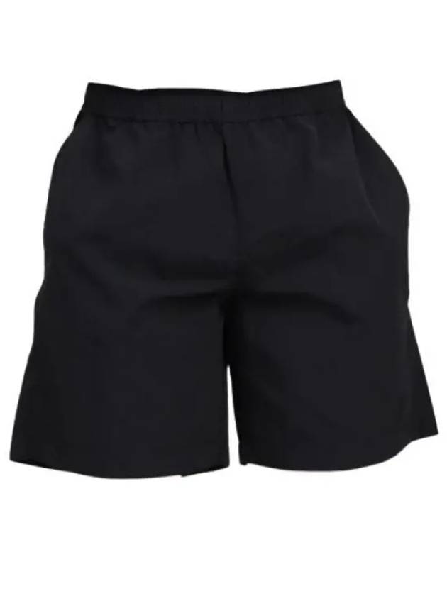 24 2C00005 597IQ 999 Matte Black Logo Patch Swim Shorts - MONCLER - BALAAN 1