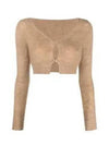 Le Alzou Cropped Mohair Cardigan Light Brown - JACQUEMUS - BALAAN 2