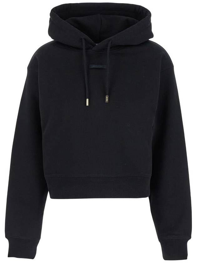 Le Sweatshirt Gros Grain Cotton Hoodie Black - JACQUEMUS - BALAAN 2