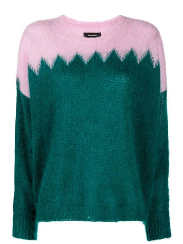 Manny Mohair Knit Top Pink Green - ISABEL MARANT - BALAAN 1