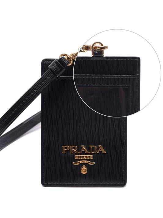 Vitello Strap Card Holder Black - PRADA - BALAAN 2