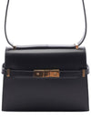 Manhattan Mini Embossed Gold-Tone Logo Leather Cross Bag Black - SAINT LAURENT - BALAAN 2