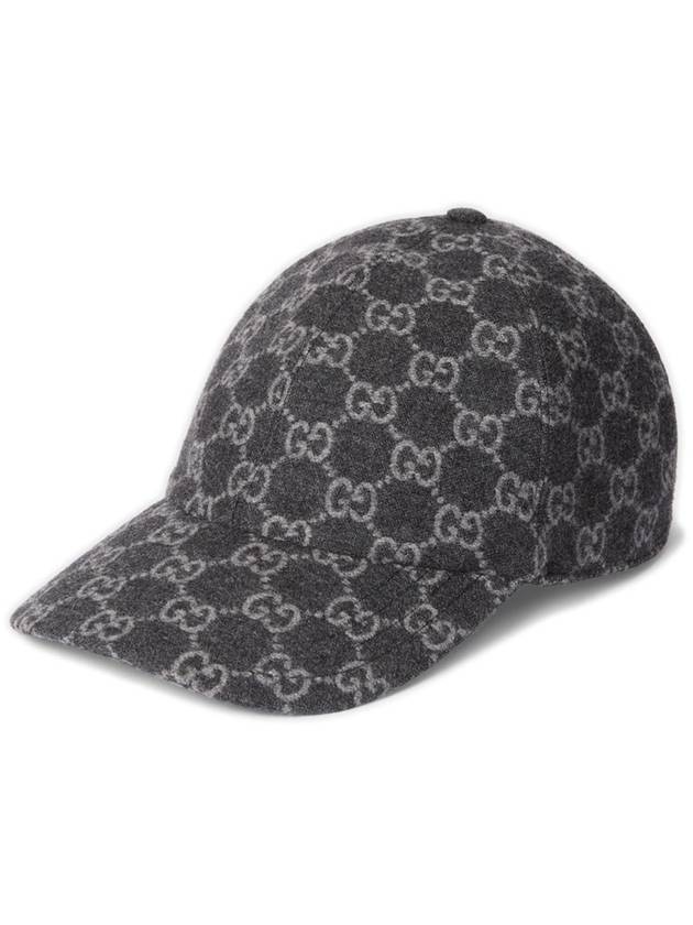 GG Flannel Ball Cap Grey - GUCCI - BALAAN 2