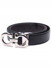 Reversible Gancini Leather Belt Black - SALVATORE FERRAGAMO - BALAAN 4