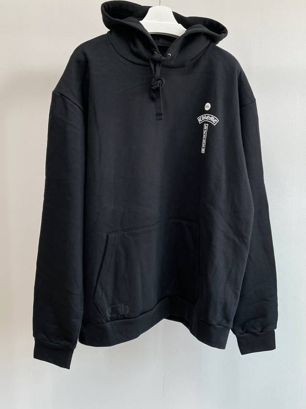 T-Bar Logo Print Pullover Hoodie Black - CHROME HEARTS - BALAAN 3