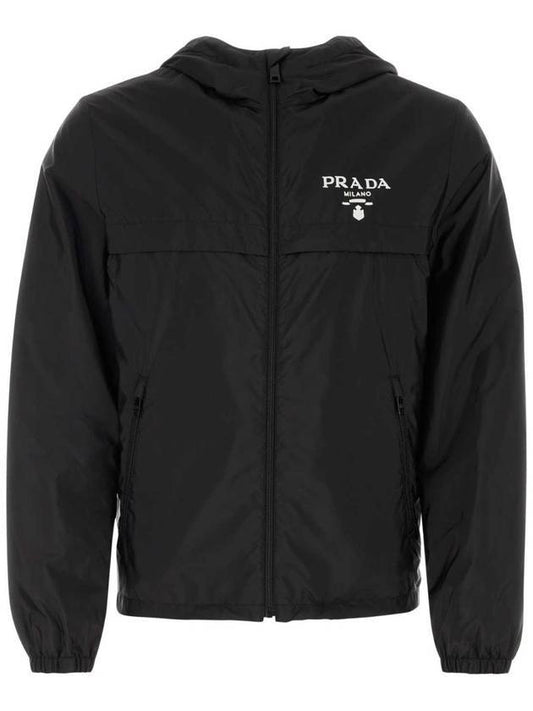 Re-nylon hooded blouson jacket - PRADA - BALAAN.