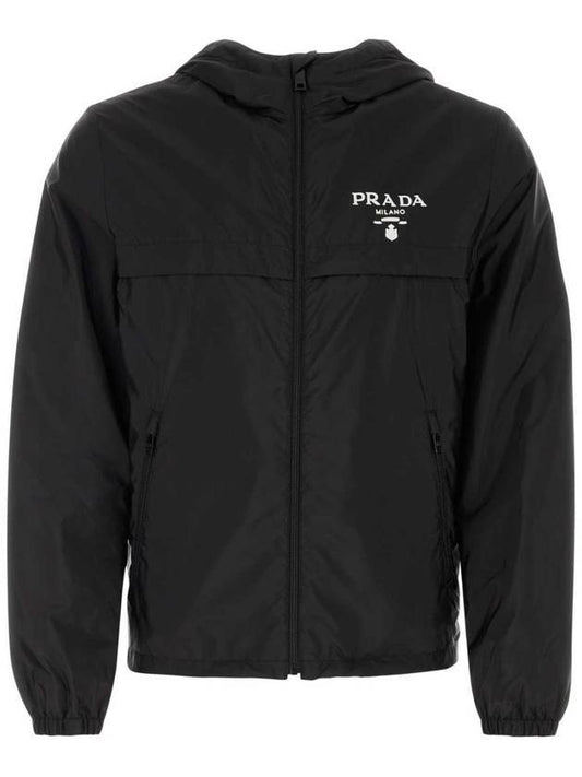 Re-nylon hooded blouson jacket - PRADA - BALAAN 1