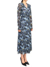 Women's Floral Wrap Long Dress Blue - GANNI - BALAAN 5